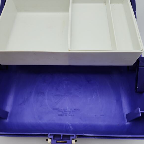 Vintage Caboodles Makeup Case Purple Swirl Mirror Slide Out Trays 3 Tiers 920381 - Picture 13 of 16